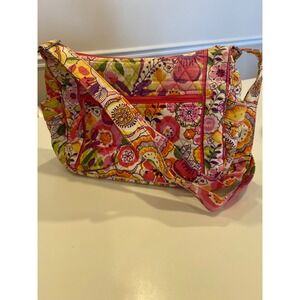 Vera Bradley On the Go Crossbody Bag Sun Valley Floral Quilted Cotton Handbag